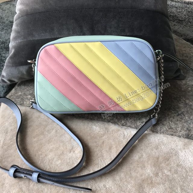 Gucci小牛皮女包 古馳新款GG Marmont馬卡龍新色首發 Gucci迷你手提包 583571香蕉黃  gdj1210